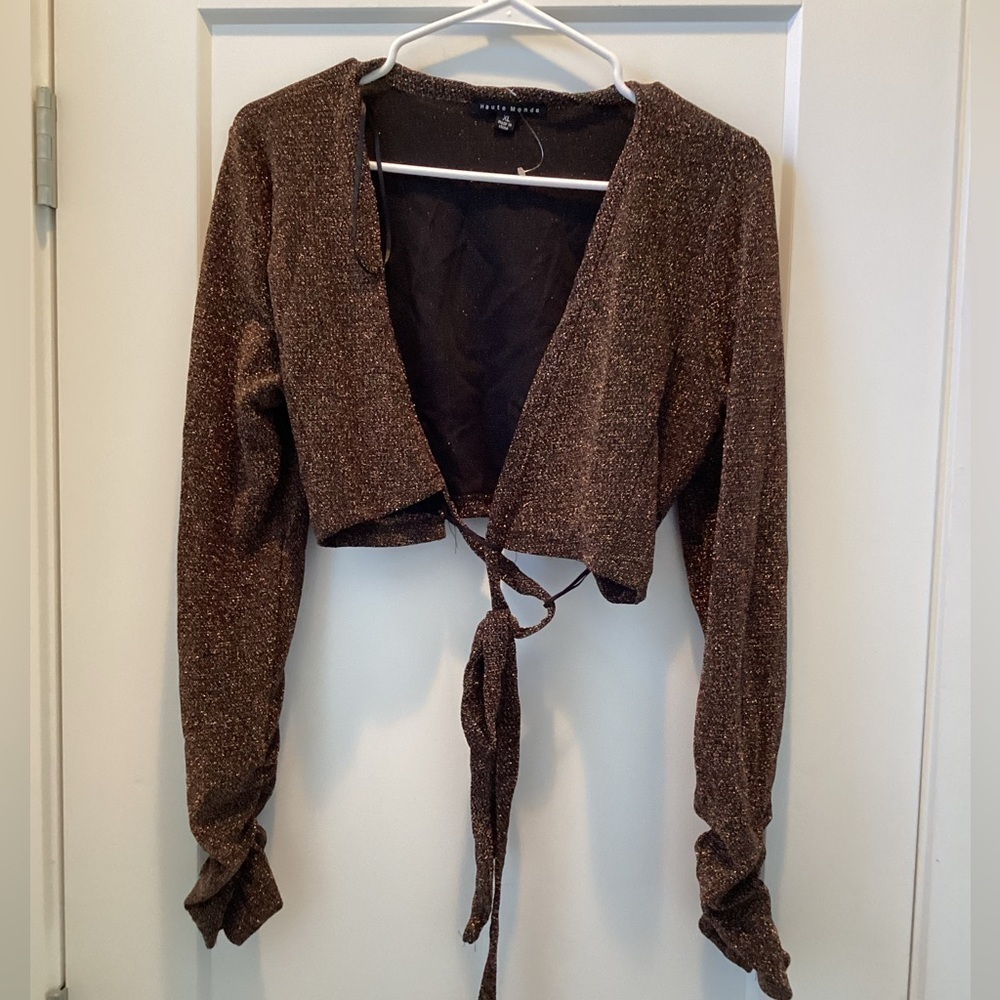 NWOT Haute Monde Cropped Cardigan size XL